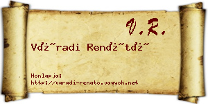 Váradi Renátó névjegykártya