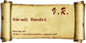Váradi Renátó névjegykártya